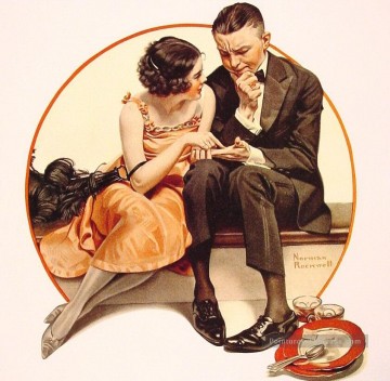  man - fille lisant la paume 1921 Norman Rockwell